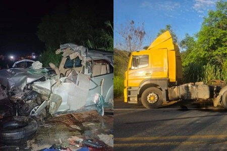 Colisão frontal entre caminhão e SUV mata três pessoas na BR-101, no sul da Bahia