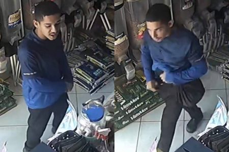 Câmeras registram assalto a loja de rações em Tancredo Neves; criminoso rendeu funcionária e cliente