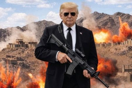 Trump publica imagem com arma e frase “chega de ser bonzinho” em meio a tensão com o Irã