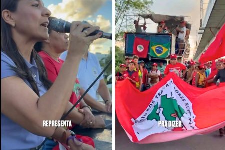 “Marchando para defender o povo da Bahia”, diz Rowenna Brito durante manifestação do MST