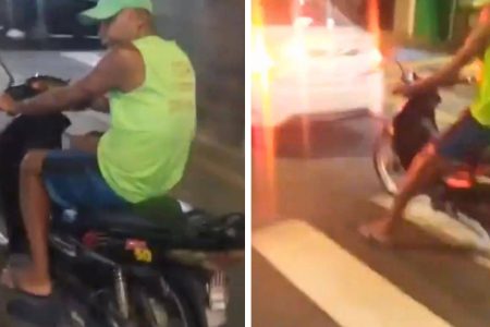 Motociclista se distrai ao gravar vídeo e bate em carro em Salvador