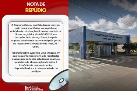 Estudantes publicam nota de repúdio após intoxicação alimentar no RU da UFBA em Vitória da Conquista