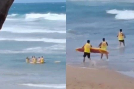 Turistas do interior da Bahia são resgatados após princípio de afogamento em praias de Stella Maris e Flamengo