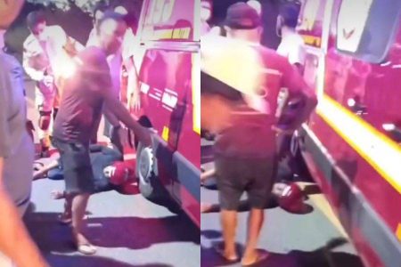 Ambulância quase atinge cabeça de vítima durante socorro na Paraíba