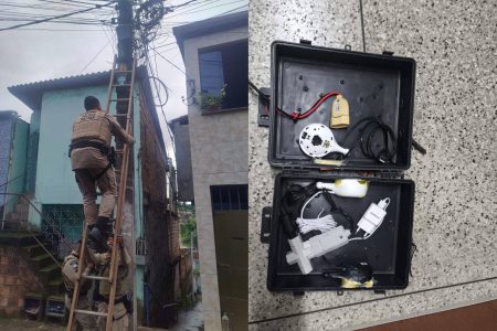 PM remove câmeras clandestinas usadas por traficantes para monitorar chegada de viaturas em Valéria