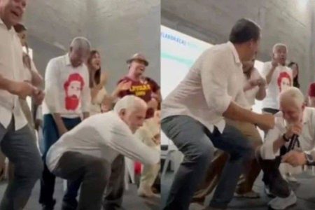 Jaques Wagner “quebra tudo” em dança durante evento do PT em Feira de Santana