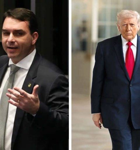 Flávio Bolsonaro e Donald Trump