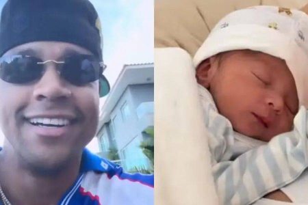 Léo Santana celebra nascimento de Levi com “meladinha” em Salvador