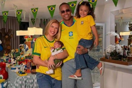 Filho de Lore Improta e Léo Santana ganha primeiro mêsversário com tema de São João, Seleção Brasileira e Pica-Pau