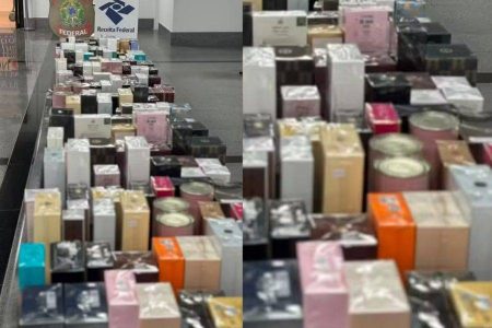 Receita apreende 250 perfumes importados avaliados em R$ 100 mil no aeroporto de Salvador