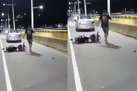 Jovem de 25 anos morre e passageiro fica ferido após acidente de moto na Ponte Jorge Amado, em Ilhéus