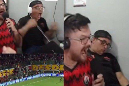 Criador de conteúdo desmaia após gol de empate do Vitória durante live da final do Nordestão