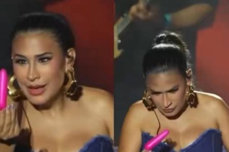 Simone Mendes ganha presente inusitado de fã durante show