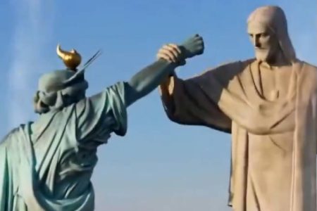 Embaixador do Irã posta vídeo feito por IA com luta entre Cristo Redentor e Estátua da Liberdade