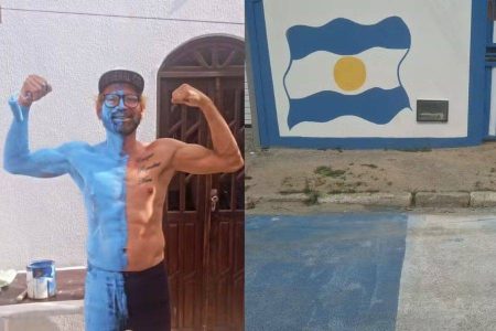 Baiano que torce pela Argentina batiza filhos de Riquelme e Messi e transforma casa em homenagem à seleção