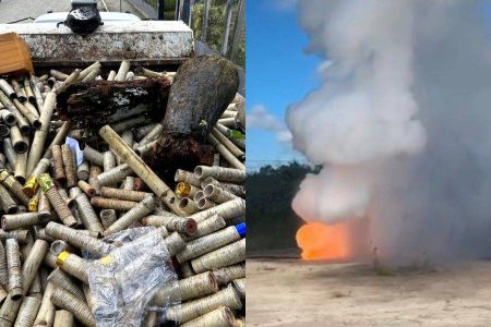 Polícia Civil incinera mais de três toneladas de explosivos apreendidos em Cruz das Almas