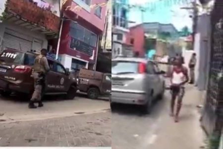 Intensa troca de tiros interrompe transmissão e equipe do Alô Juca é atacada com balde de cimento