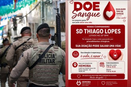 Policial baleado no Nordeste de Amaralina segue em estado grave; família pede doação de sangue