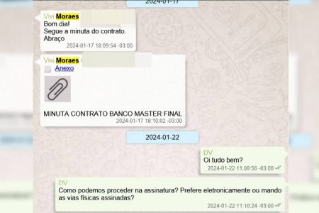 Mulher de Alexandre de Moraes teria enviado minuta de contrato de R$ 131,2 milhões a fundador do Banco Master, diz jornal