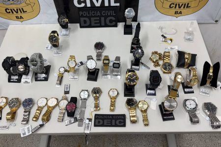 Polícia Civil recupera quase 40 relógios furtados de joalheria em Riachão do Jacuípe; prejuízo chega a R$ 400 mil