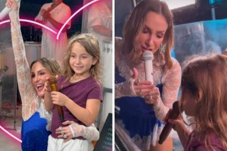 Cláudia Leitte e filha caçula cantam juntas em show no interior da Bahia