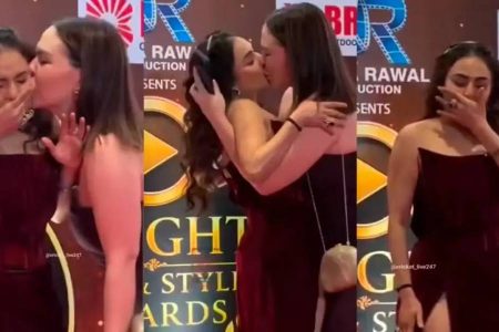 Atriz indiana é beijada à força por fã durante evento e cena viraliza nas redes sociais