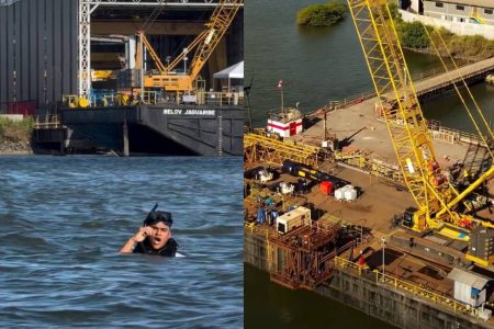 Sandro Filho critica andamento da Ponte Salvador-Itaparica: “Vim procurar a obra pelo mar”