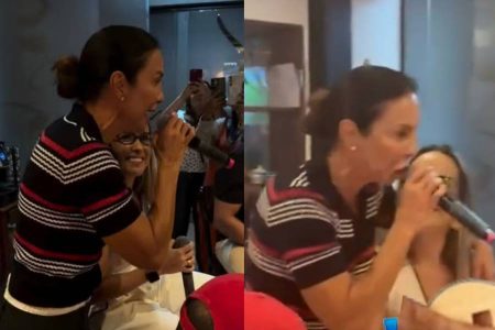 Ivete Sangalo se empolga com roda de samba e faz participação surpresa em restaurante de Salvador