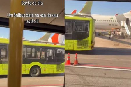 Ônibus bate na asa de avião da Gol durante embarque em aeroporto de São Paulo