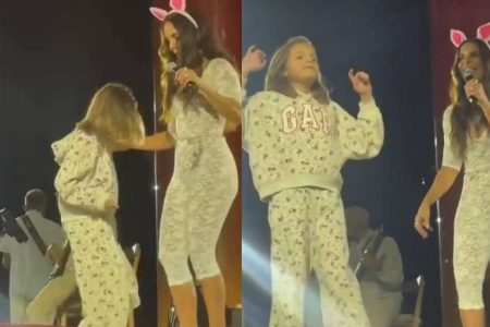 Filha de Ivete Sangalo rouba a cena ao dançar com a mãe durante show em São Paulo