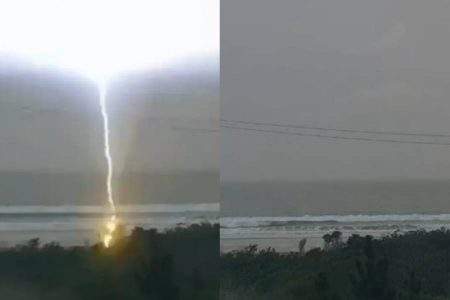 Mulher morre após ser atingida por raio enquanto estava em praia de Santa Catarina