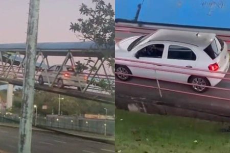 Adolescente dirigia carro que invadiu rampa de passarela na Avenida Paralela, em Salvador