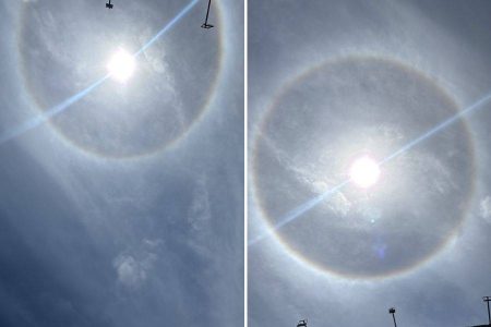 Círculo luminoso em torno do sol surpreende moradores de Salvador; Inema explica fênomeno