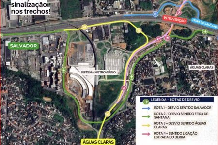 Obras do VLT provocam mudanças no trânsito da BR-324 em Águas Claras