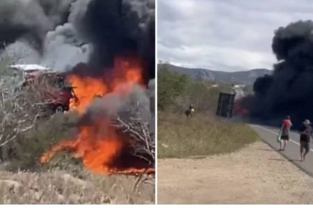 Colisão entre veículos de carga deixa dois mortos e interdita trecho da BR-116 em Milagres