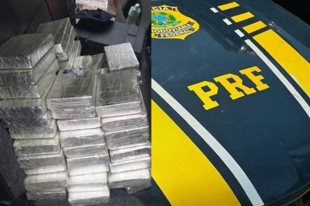 PRF encontra 50 kg de cocaína em carro envolvido em acidente na Bahia