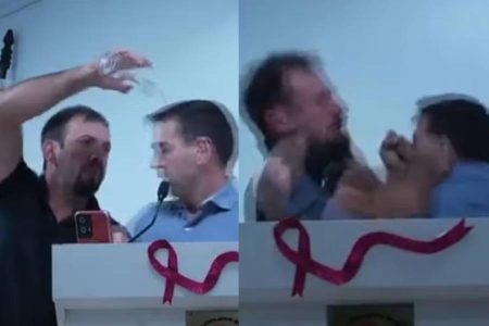 Vereadores trocam agressões após colega receber copo de água na cabeça durante sessão no RS