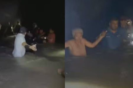 Cordão humano resgata cinco pessoas de ambulância arrastada por enxurrada na Bahia