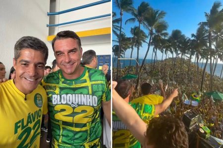 Somando forças de ACM Neto e Bruno Reis, ato pró-Flávio Bolsonaro lota Barra em Salvador