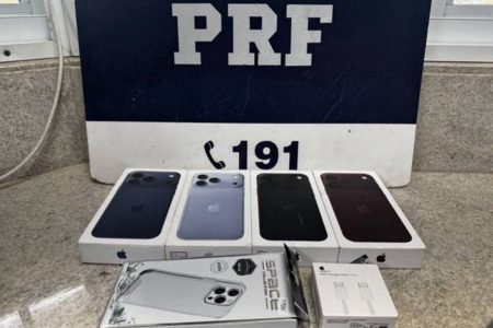 PRF apreende celulares avaliados em mais de R$ 40 mil em ônibus na Bahia