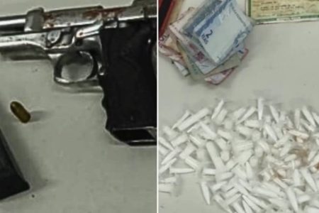 Suspeito é baleado em confronto com a PM e material é apreendido em Valéria