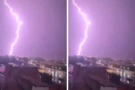 Raios chamam atenção de moradores em Jacobina